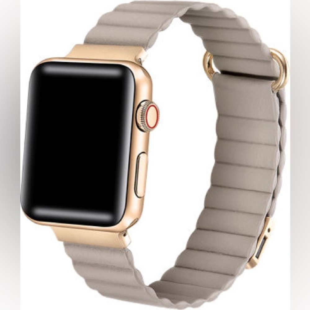 Posh Tech Dakota Gold and Beige Women's Apple Watch Band
